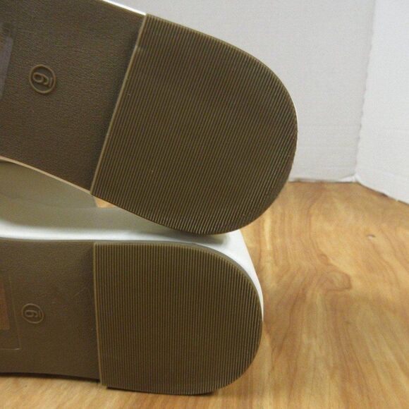 SHEIN Thick Platform Wedge Heel Slide Mule Womens Sz 9 Slip On White Sandal NEW - Picture 10 of 12